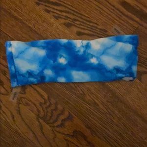 bandeau blue tie dye bikini top